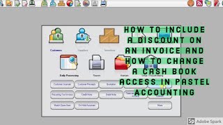 Inserting Early Payment TermDiscounts on An Invoice and Changing a Cash Book Account Access [upl. by Gnihc]