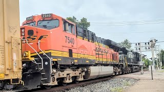 Northbound NS mixed manifest with nice BNSF trailing on track two [upl. by Ahsiruam367]