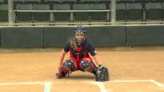 Catching Tips  Stance with Ashley Holcombe of USA Softball [upl. by Einnim]