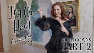 Vintage haul nighties dressing gowns peinoirs housecoat negligees The try on of sleepwear 2 [upl. by Anelis]