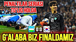 G’ALABA BIZ FINALDAMIZ PENALTILAR SERIYASI TO’LIQ HOLDA VIDEO UZBEKISTON KOREA U20 [upl. by Ahseket]