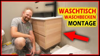 Anleitung Waschtisch amp Waschbecken montieren  DIY Badezimmer  Home Build Solution [upl. by Yelkcub674]