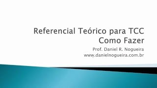 Como Fazer o Referencial Teórico [upl. by Llevra]