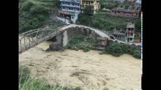 Floods in the Himalaya again  Rampur bridge gets swept away in Himachal Pradesh [upl. by Jem]