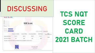 TCS NQT result score card 2021 batch discussion tcs nqt scorecard [upl. by Sparkie835]