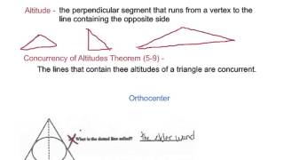 Geometry 54 Median and Altitudes [upl. by Odnalor]