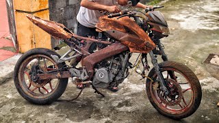 Restoration old rusty KAWASAKI Z200 motorcycles 2  KAWASAKI Z200 motorcycle engine restoration [upl. by Ydner575]