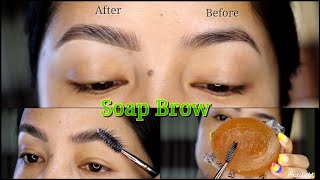 Soap brow tutorial  Natural  Bushy Eye brow [upl. by Ahola]