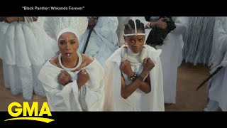 Highlyanticipated Wakanda Forever hits theaters l GMA [upl. by Anuska626]