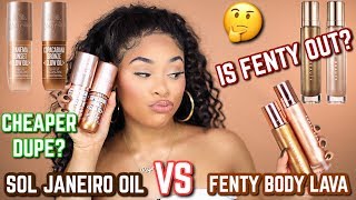 FENTY BODY LAVA VS SOL JANEIRO BODY GLOW  DUPE OR POOP [upl. by Yatnuahc]