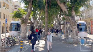 Streetcars at Jerusalem Boulevard Tel Aviv  Yafo [upl. by Llewxam]