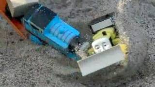 Thomas the Tank Engine Accidents Happen Thomas crashes into Byron in slow motion 300fps [upl. by Onilatac]