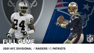 2001 AFC Divisional Round Raiders vs Patriots  quotTuck Rule Gamequot  NFL Full Game [upl. by Veradi]