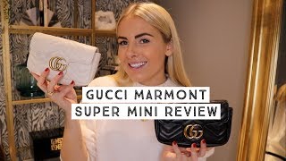 GUCCI MARMONT SUPER MINI BAG UNBOXING AND REVIEW [upl. by Crispin]