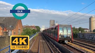 4K Docklands light Rail Train Cab Ride  Woolwich Arsenal to Bank City of London FULL JOURNEY [upl. by Aihsikal]