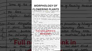 MORPHOLOGY OF FLOWERING PLANTS  Class 11 BIOLOGY  FULL NOTES PDF IN Description [upl. by Oicneconi]