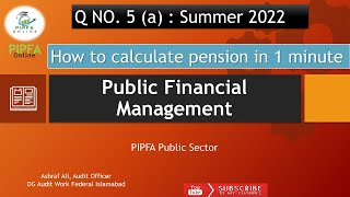 how to calculate pension in 1 minute pfm pipfa online solved paper [upl. by Enovad665]