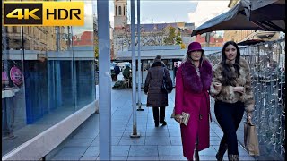 🍁 A Winter in Zagreb  Croatia  A Walking Tour 4K HDR [upl. by Cai]