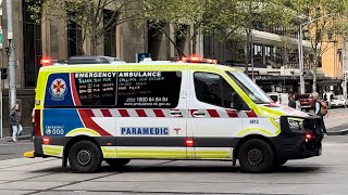 AV  AGP Mercedes Sprinter Ambulance 6812 Responding Code 1 to EMR Event with Bullhorn [upl. by Yhtomit]