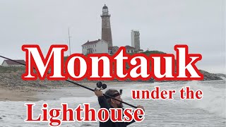 Montauk NY Surf Fishing Action  Whats It Like Surf Fishing Under the Lighthouse 2024 [upl. by Alitha]