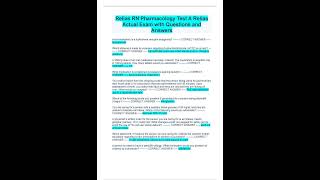 RELIAS RN PHARMACOLOGY TEST A RELIAS ACTUAL EXAM WITH QUESTIONS AND ANSWERS PDF [upl. by Feinstein]