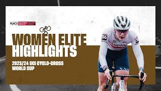 Zonhoven  Women Elite Highlights  202324 UCI Cyclocross World Cup [upl. by Estes]