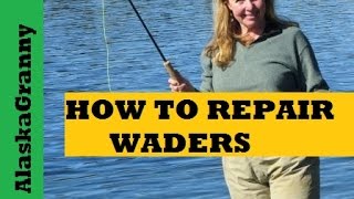 How To Repair Leaky Waders Fishing Tips Tricks Hacks [upl. by Anzovin]