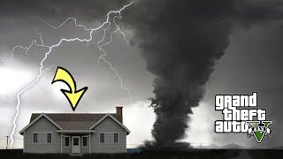 GIANT TORNADO HIT MY HOUSE CAN WE SURVIVE GTA 5 TORNADO APOCALYPSE MOD [upl. by Marthe279]