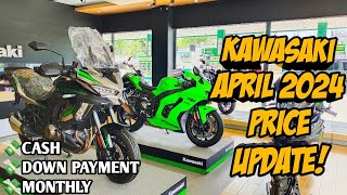 April 2024 Kawasaki Big Bike Price Update SRP Downpayment Monthly Installment All Units [upl. by Adnar]