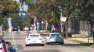 Two Porsche 991 GT3 with iPE exhaust [upl. by Kirby874]