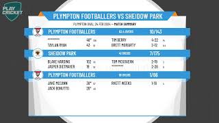 AampSCA  Section 1 Halliday Heptinstall Cup  Rd13  Plympton Footballers v Sheidow Park  Day 2 [upl. by True163]