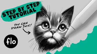 STEP by STEP Cat Drawing in Procreate  You Can Draw This [upl. by Sherwood]