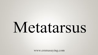 How To Say Metatarsus [upl. by Yngad]