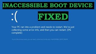 FIXED  INACCESSIBLE BOOT DEVICE  STOP 0x0000007B Error [upl. by Namruht906]