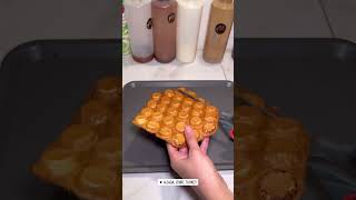 Bardakta Muzlu Çilekli Waffle 🍌🍓🧇 Bigs Bubble Waffle [upl. by Annahs]