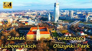 Rzeszów  wieżowiec Olszynki Park i Zamek Lubomirskich dron 4K [upl. by Auahsoj590]