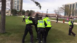 CRAZY Man arrested and tasered in Barrie protest [upl. by Jezrdna]