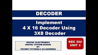 4 to 16 Decoder Using 3 to 8 Decoder  3X8 Decoder to 4X16 Decoder  4X16 using 3X8 decoder [upl. by Volnay81]