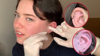 piercing my rook and vertical tragus [upl. by Laniger]