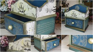 Upcycled Decoupage Organiser  Decoupage with Tissue Paper [upl. by Riabuz]