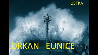 Orkan Eunice szaleje w Ustce Port Molo 19022022r ustka eunice sztorm orkan huragan [upl. by Goda]