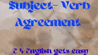 Subject Verb Agreement part 1 English Language Icse  Cbse [upl. by Carlick]