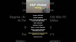 SampP Global Hiring For Apprenticeship ‼️ jobs job shorts short hiring recruitment [upl. by Atenaz]