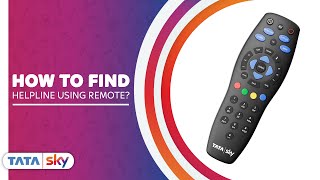 Tata Sky  DIY  How to find Tata Sky helpline using remote [upl. by Aicenaj]