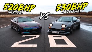 520BHP NISSAN S15 SILVIA VS 530BHP NISSAN 200SX S13 OG BATTLES [upl. by Nelra]