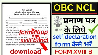 bihar obc ncl form XVIII B FORM kaise bharen how to fill form XVIII B 2022 [upl. by Livesay]