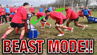 HIGH INTENSITY RUGBY RUCKING AND SECURING THE BREAKDOWN DRILL [upl. by Purington328]