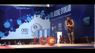 kerem ben hnia haltérophilie tunisien 138 kg arraché au jeux medeterrainnien turkey 2013 [upl. by Elockcin]