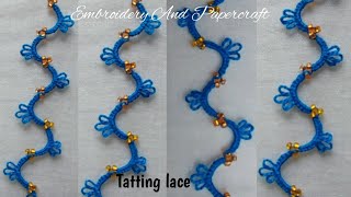 Tatting lace design tutorial for beginnersThe art of lace makingBeautiful lace making 415 [upl. by Ayaladnot]