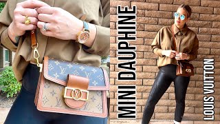 LOUIS VUITTON MINI DAUPHINE  FIRST IMPRESSIONS  WIMB  PROS amp CONS [upl. by Anilyx]